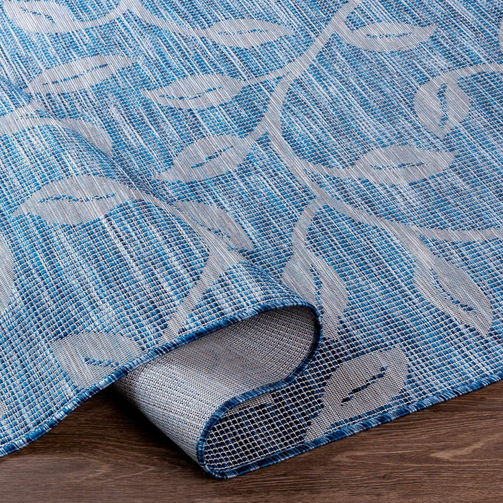 Blair Blue Modern Botanical Design Outdoor Area Rug - The Rug Decor