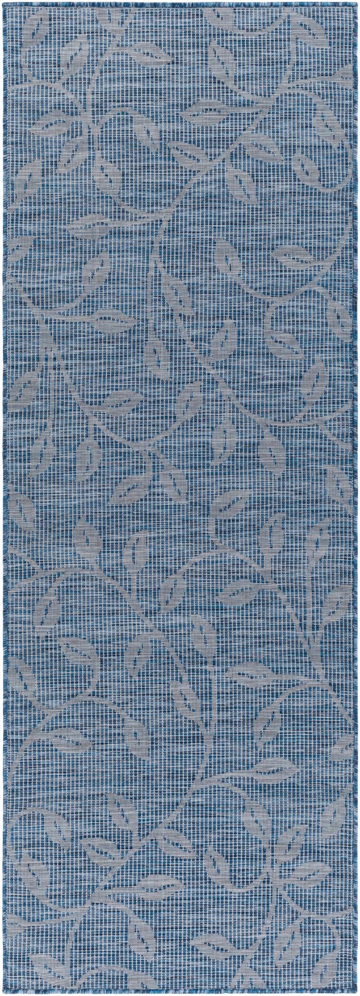 Blair Blue Modern Botanical Design Outdoor Area Rug - The Rug Decor