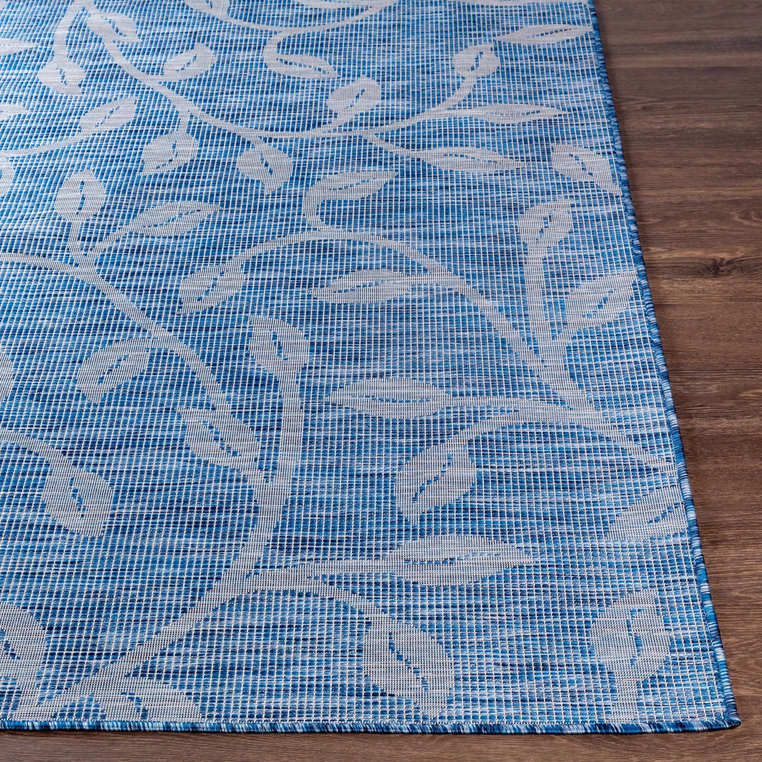 Blair Blue Modern Botanical Design Outdoor Area Rug - The Rug Decor