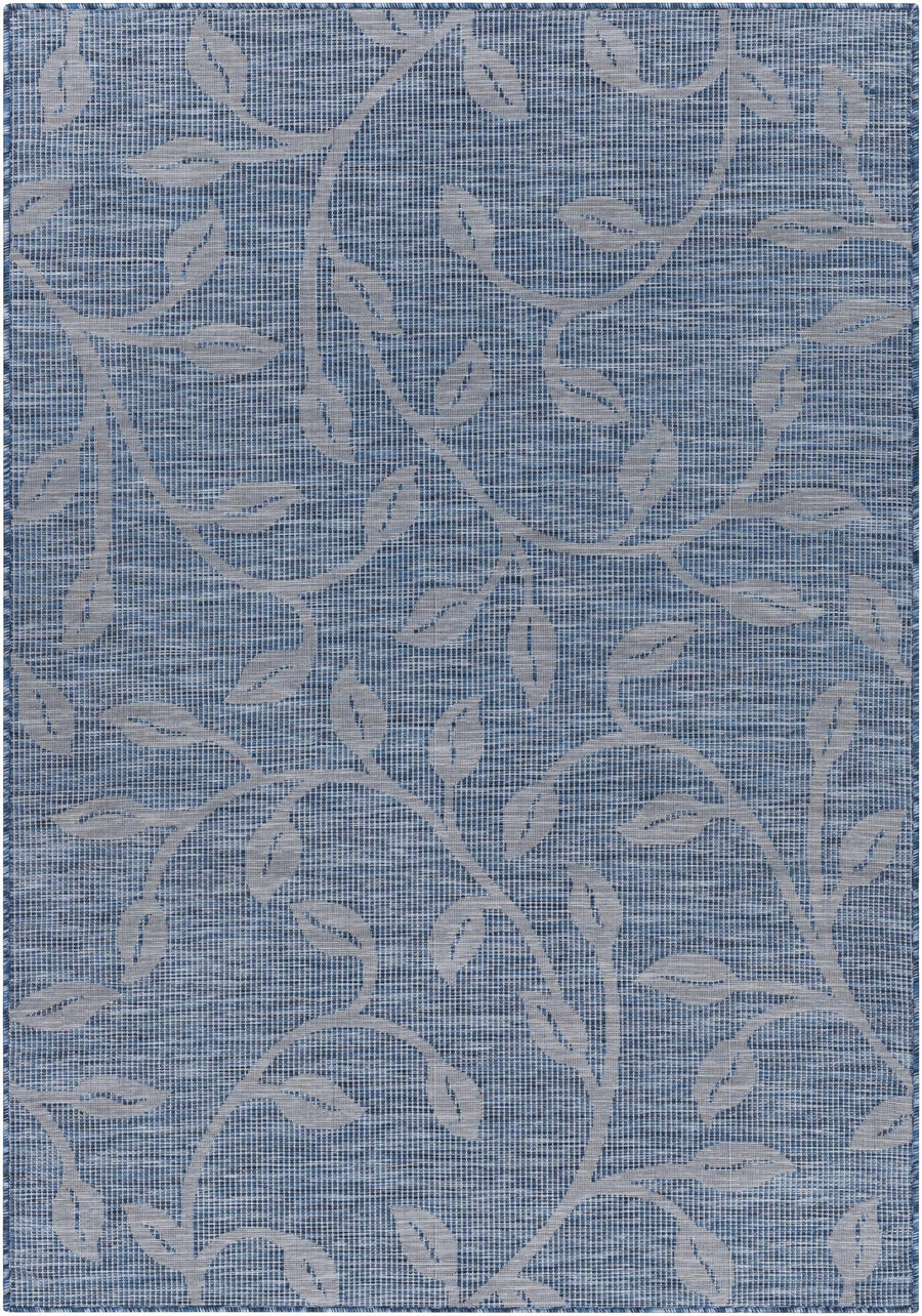 Blair Blue Modern Botanical Design Outdoor Area Rug - The Rug Decor