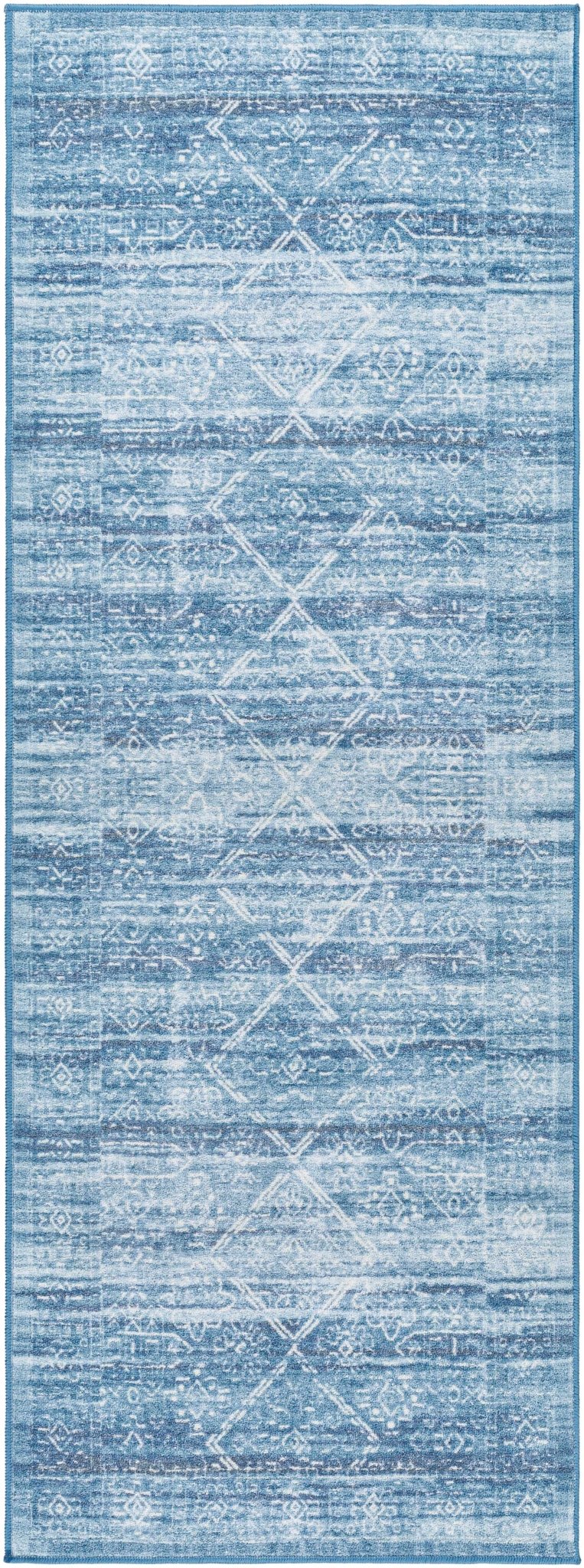Blake Arctic Sky Traditional Style Blue Washable Area Rug - The Rug Decor