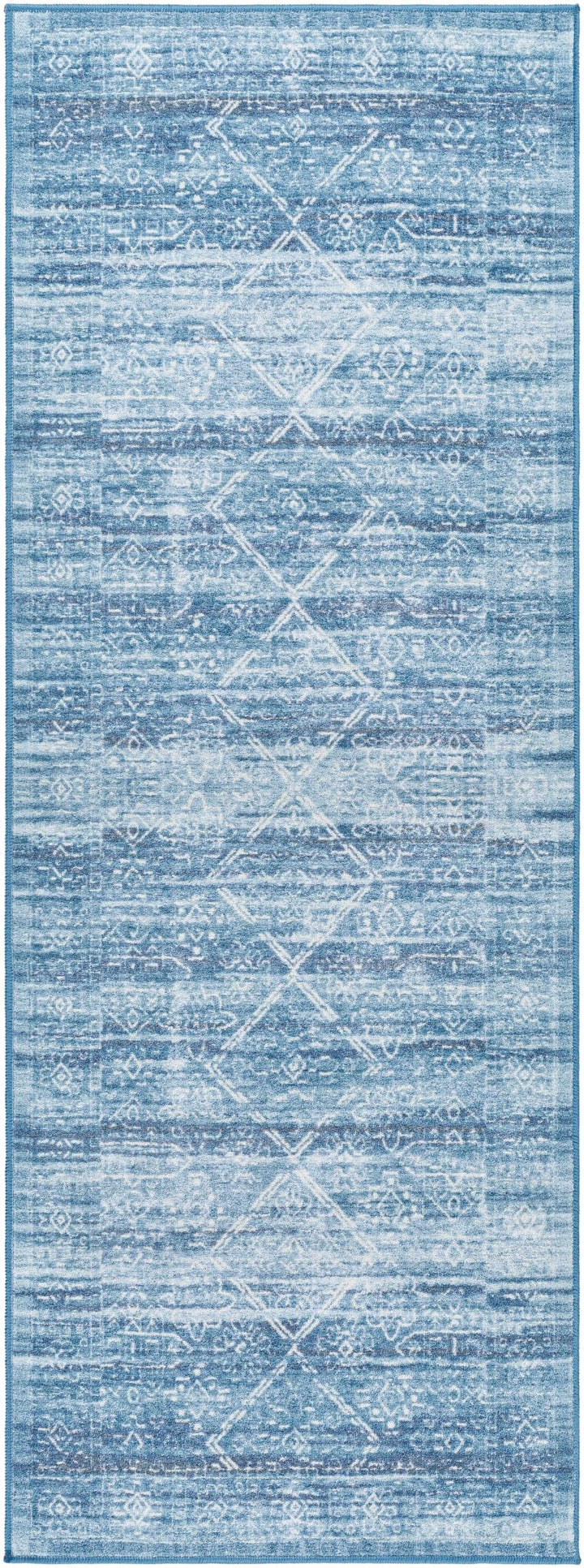 Blake Arctic Sky Traditional Style Blue Washable Area Rug - The Rug Decor