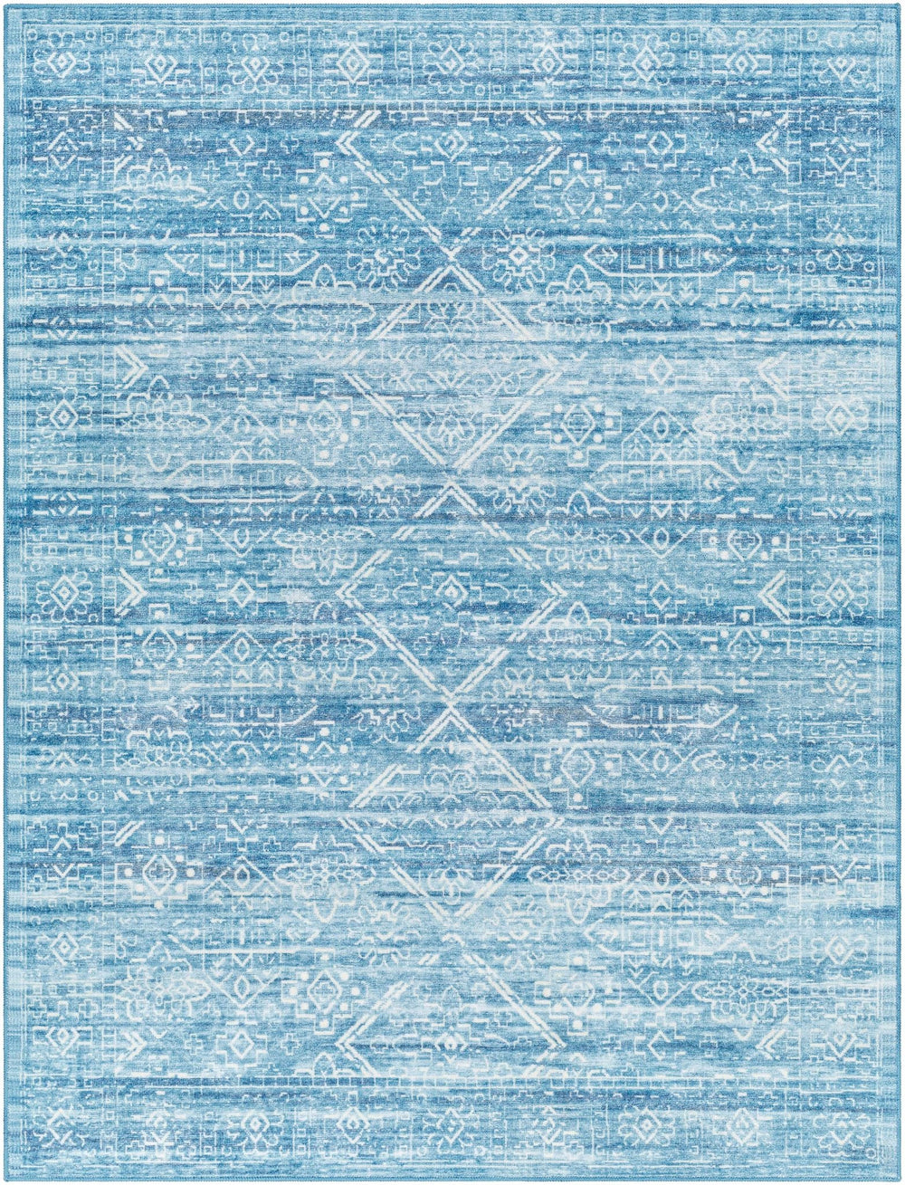 Blake Arctic Sky Traditional Style Blue Washable Area Rug - The Rug Decor