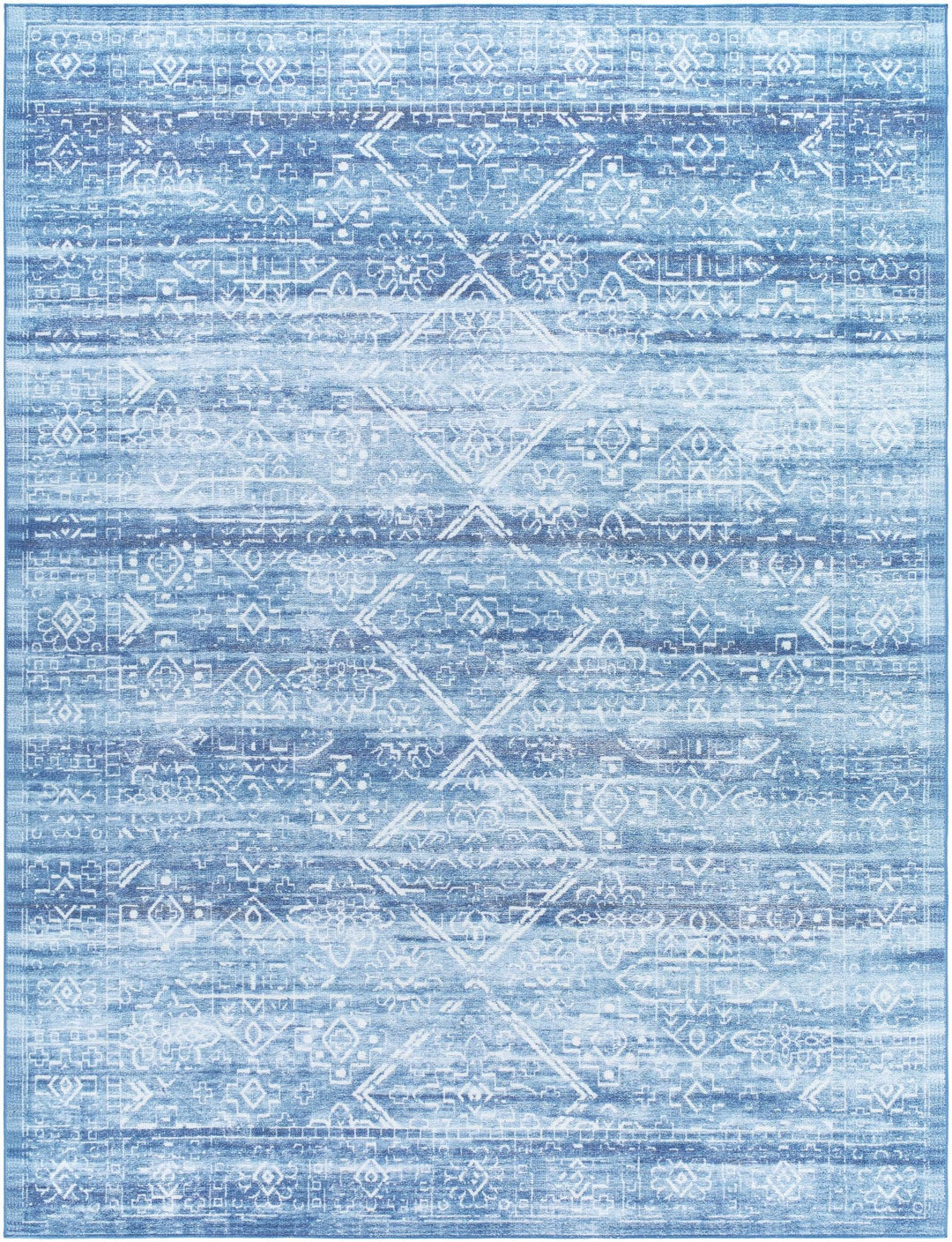 Blake Arctic Sky Traditional Style Blue Washable Area Rug - The Rug Decor