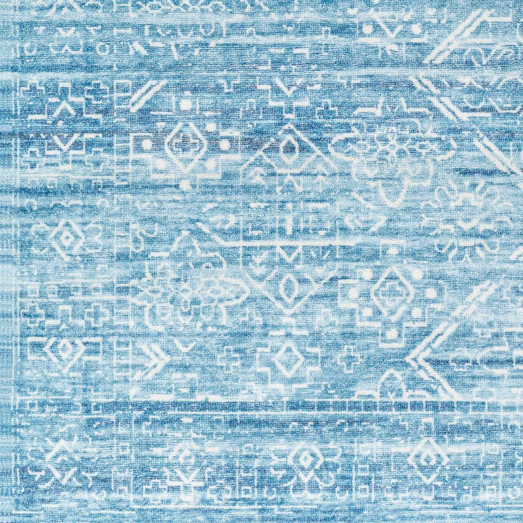 Blake Arctic Sky Traditional Style Blue Washable Area Rug - The Rug Decor