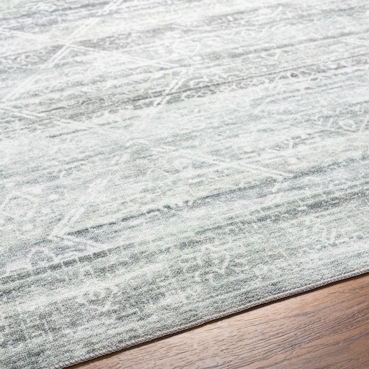 Blake Modern Abstract Design Silver And Gray Washable Rug - The Rug Decor