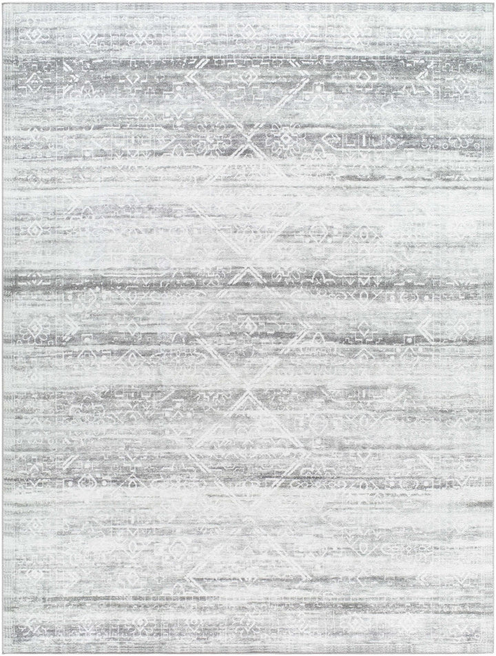 Blake Modern Abstract Design Silver And Gray Washable Rug - The Rug Decor