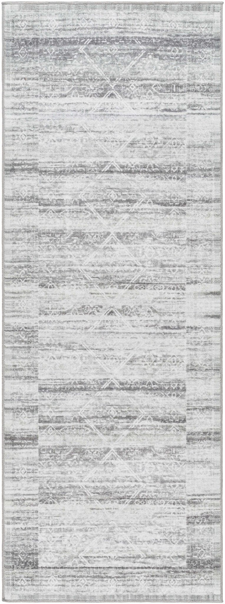 Blake Modern Abstract Design Silver And Gray Washable Rug - The Rug Decor