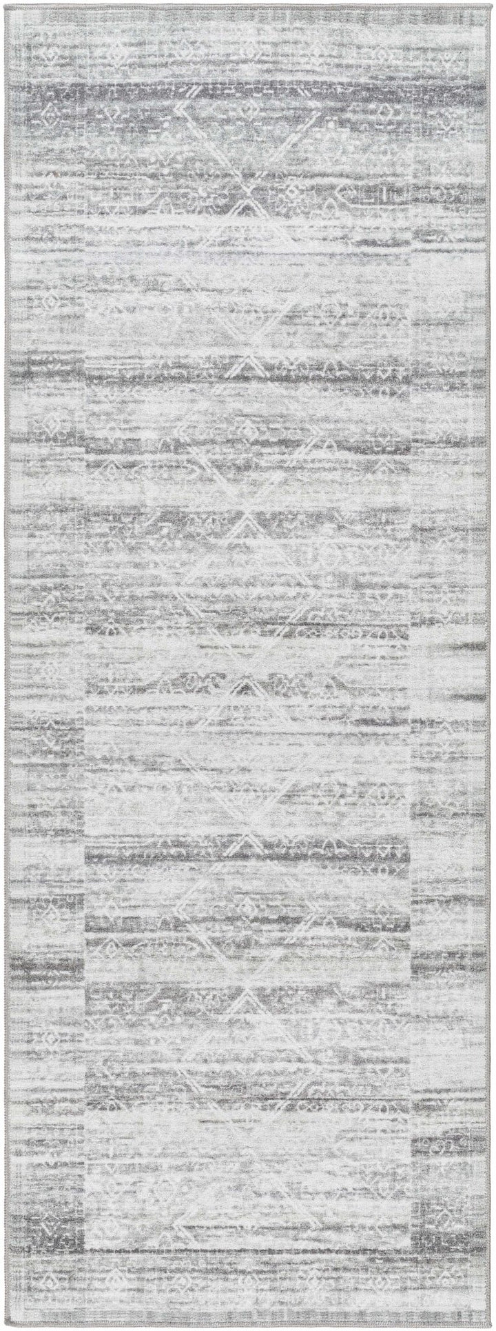 Blake Modern Abstract Design Silver And Gray Washable Rug - The Rug Decor