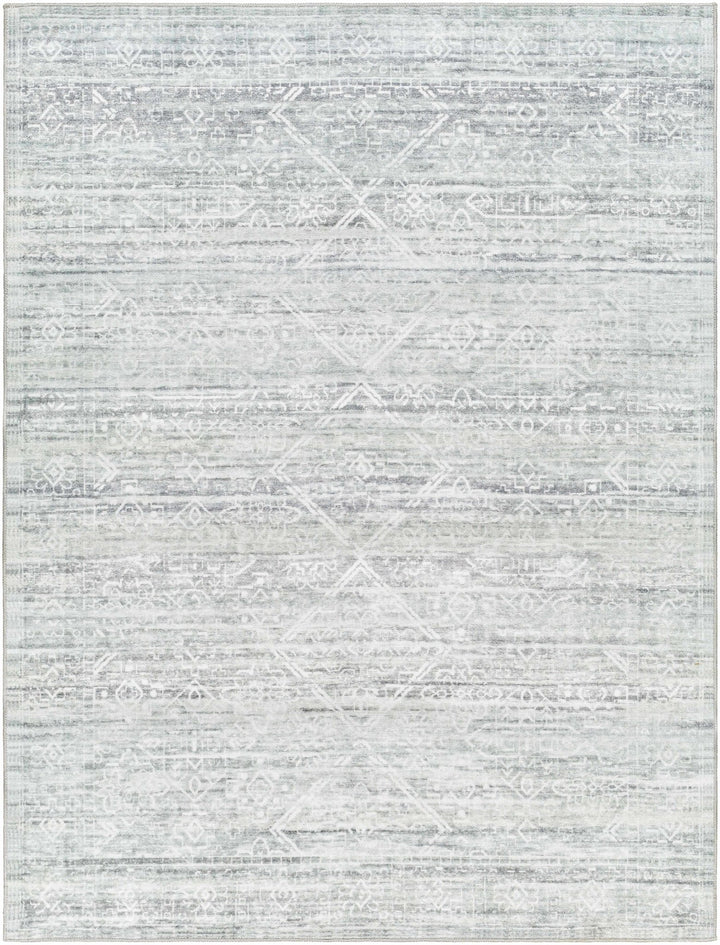 Blake Modern Abstract Design Silver And Gray Washable Rug - The Rug Decor