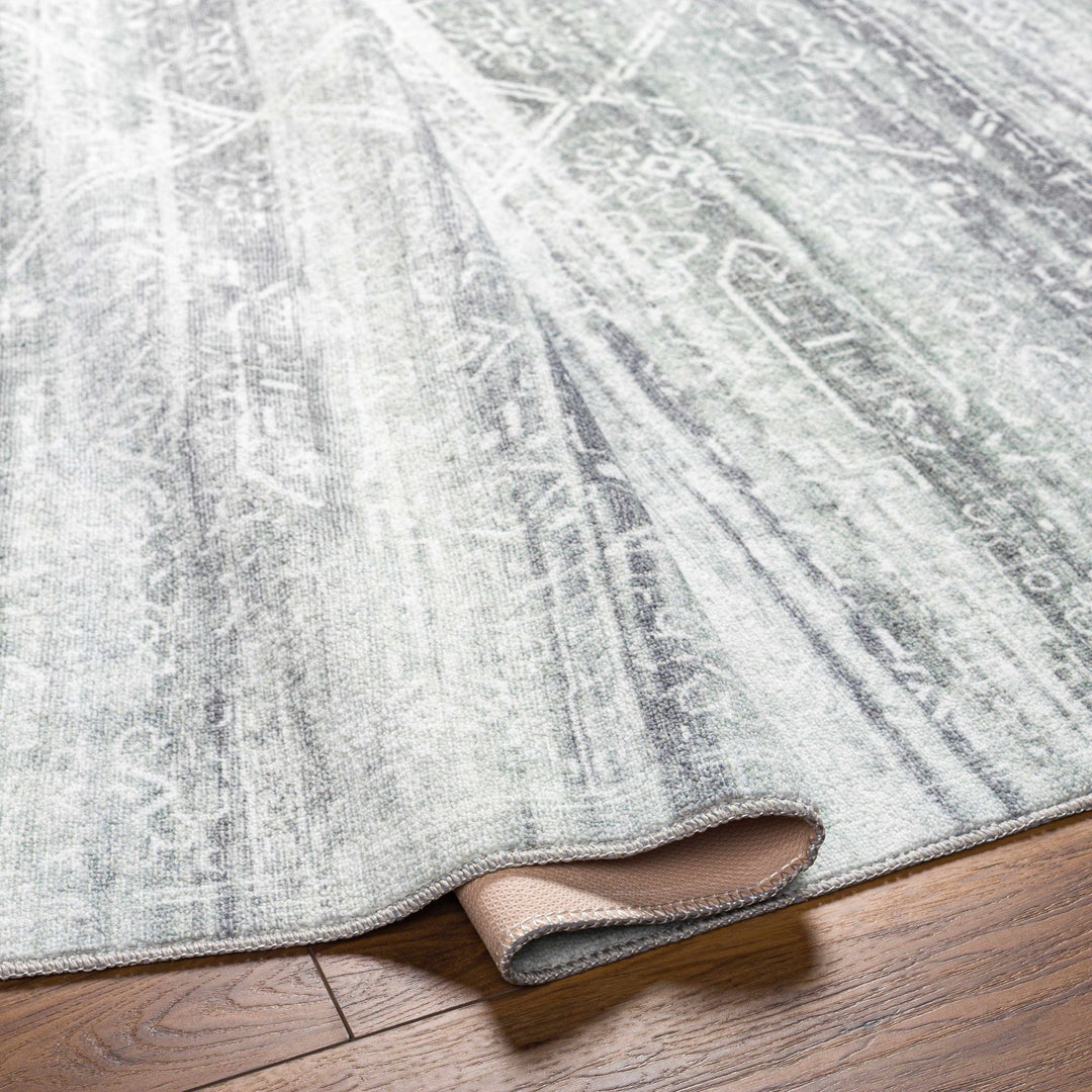 Blake Modern Abstract Design Silver And Gray Washable Rug - The Rug Decor