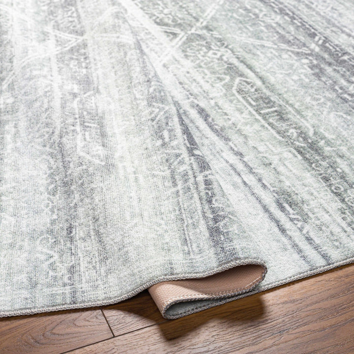 Blake Modern Abstract Design Silver And Gray Washable Rug - The Rug Decor