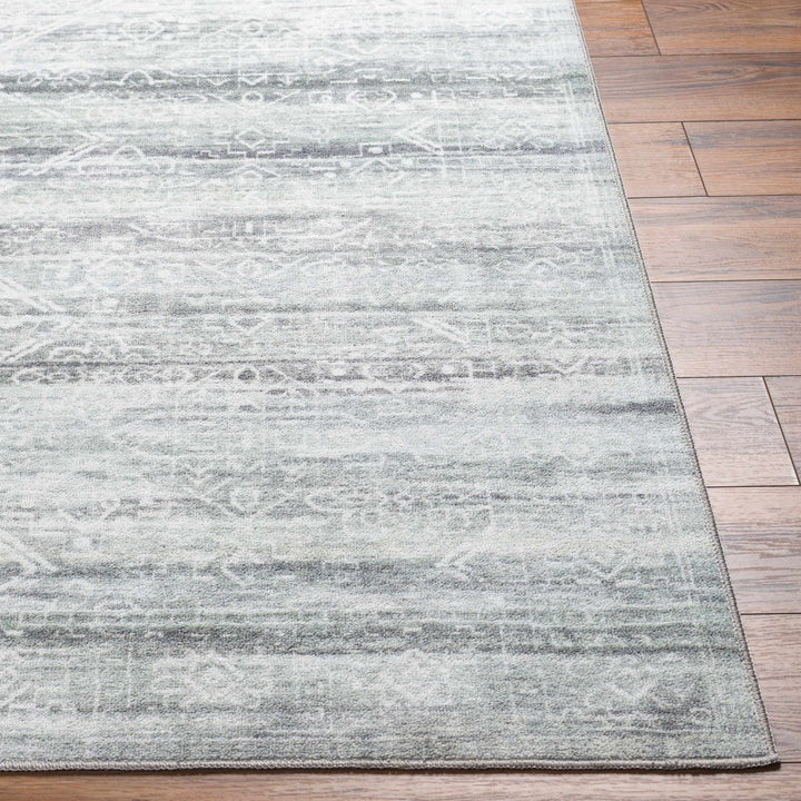 Blake Modern Abstract Design Silver And Gray Washable Rug - The Rug Decor