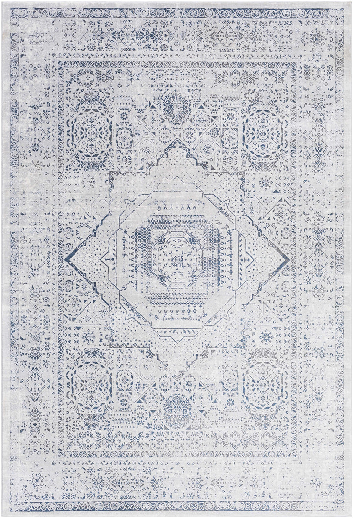 Blantyre Ivory And Blue Traditional Style Area Rug