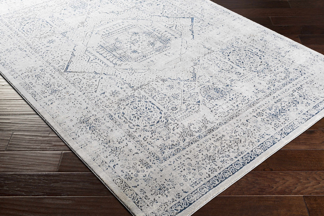 Blantyre Ivory And Blue Traditional Style Area Rug