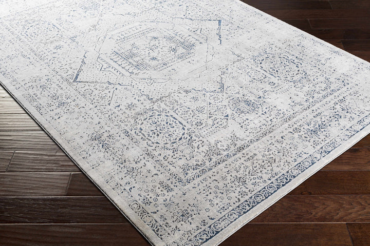 Blantyre Ivory And Blue Traditional Style Area Rug