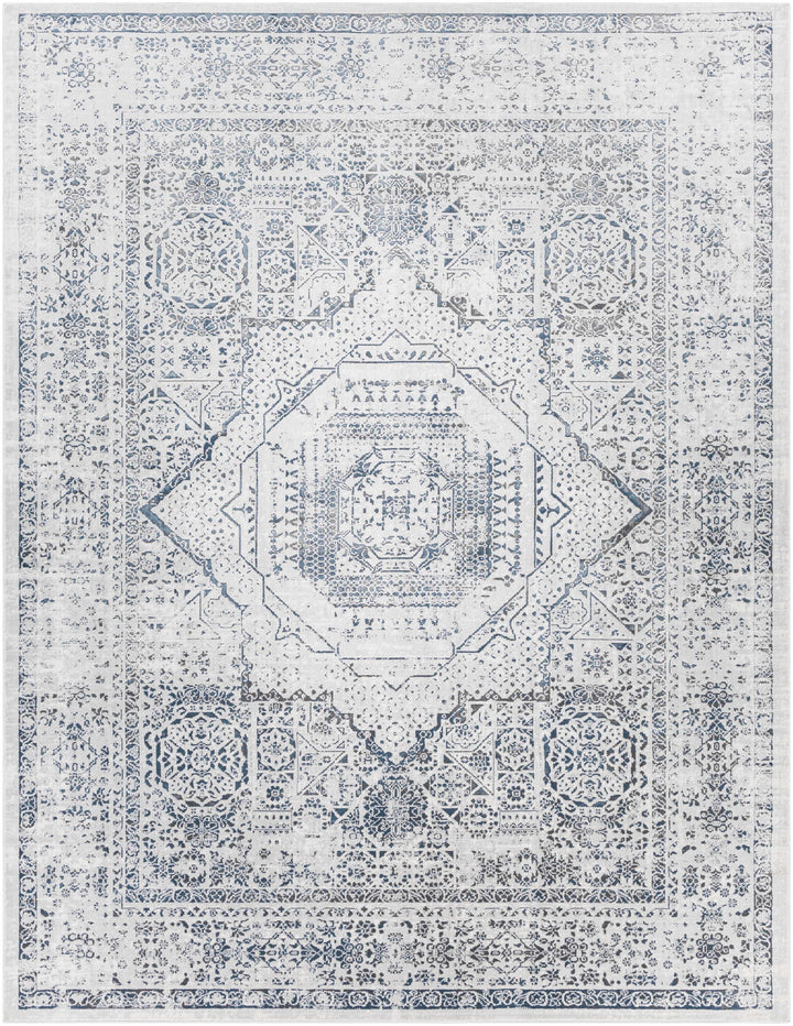 Blantyre Ivory And Blue Traditional Style Area Rug