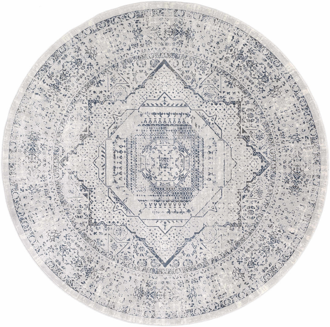 Blantyre Ivory And Blue Traditional Style Area Rug