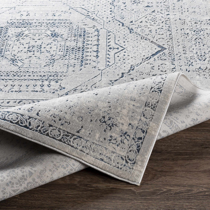 Blantyre Ivory And Blue Traditional Style Area Rug