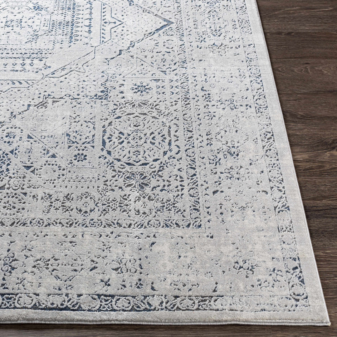 Blantyre Ivory And Blue Traditional Style Area Rug