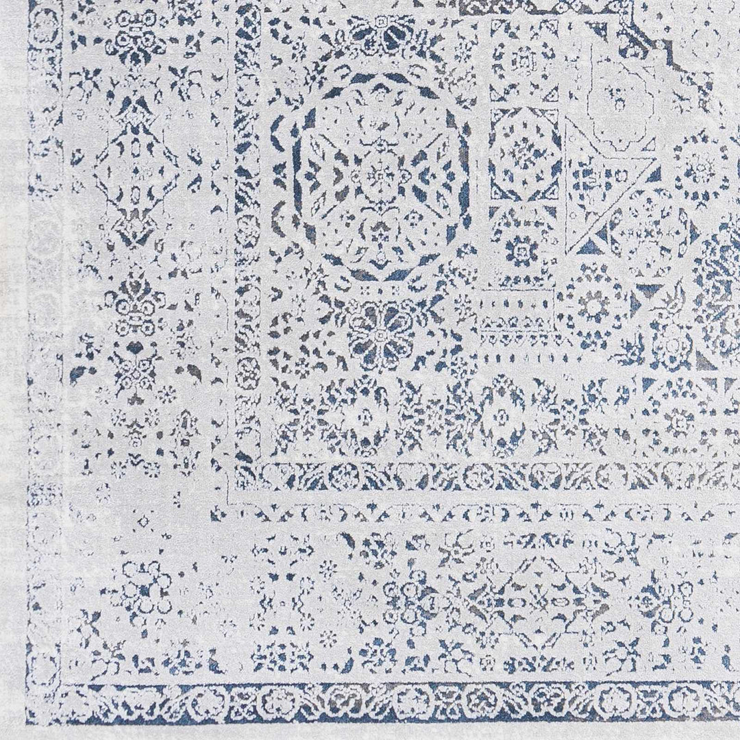Blantyre Ivory And Blue Traditional Style Area Rug