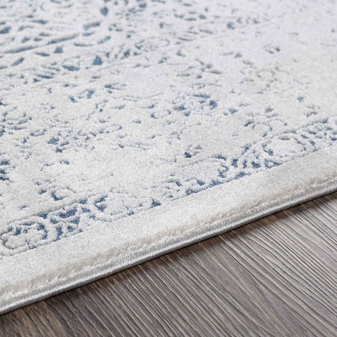 Blantyre Ivory And Blue Traditional Style Area Rug