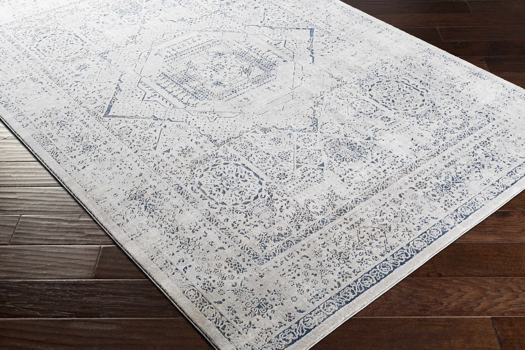 Blantyre Ivory And Blue Traditional Style Area Rug - The Rug Decor
