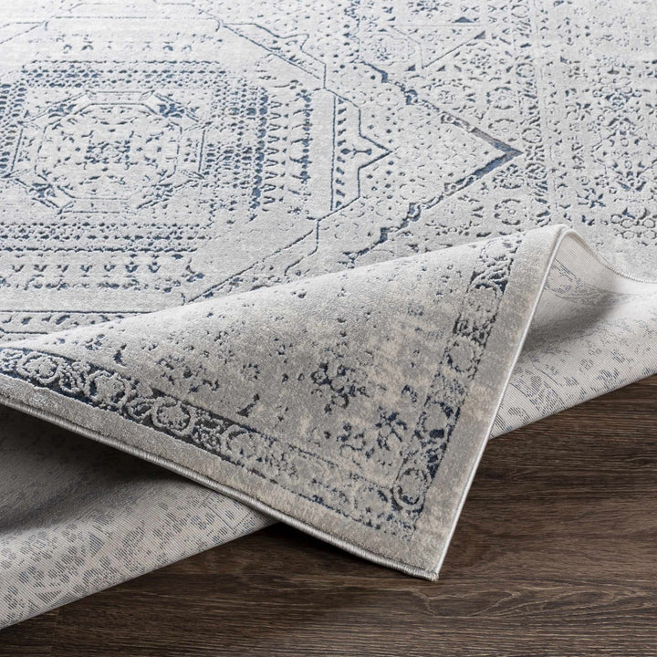 Blantyre Ivory And Blue Traditional Style Area Rug - The Rug Decor