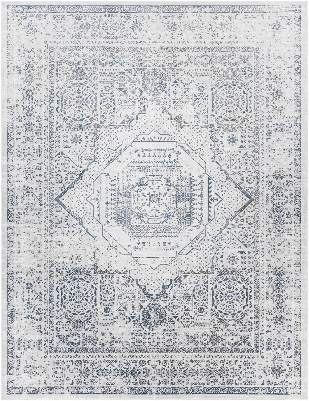 Blantyre Ivory And Blue Traditional Style Area Rug - The Rug Decor