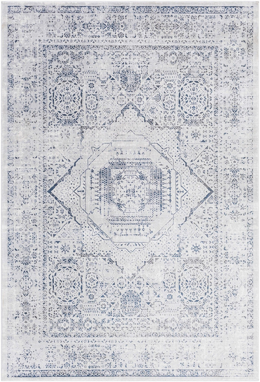 Blantyre Ivory And Blue Traditional Style Area Rug - The Rug Decor