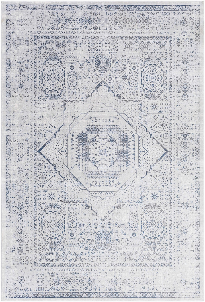 Blantyre Ivory And Blue Traditional Style Area Rug - The Rug Decor