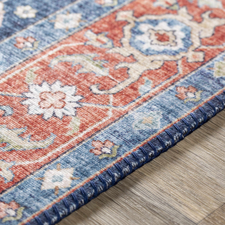 Blaze Traditional Style Blue And Rust Area Rug