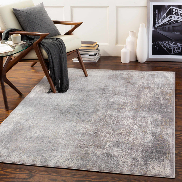 Blean Gray Traditional Style Area Rug