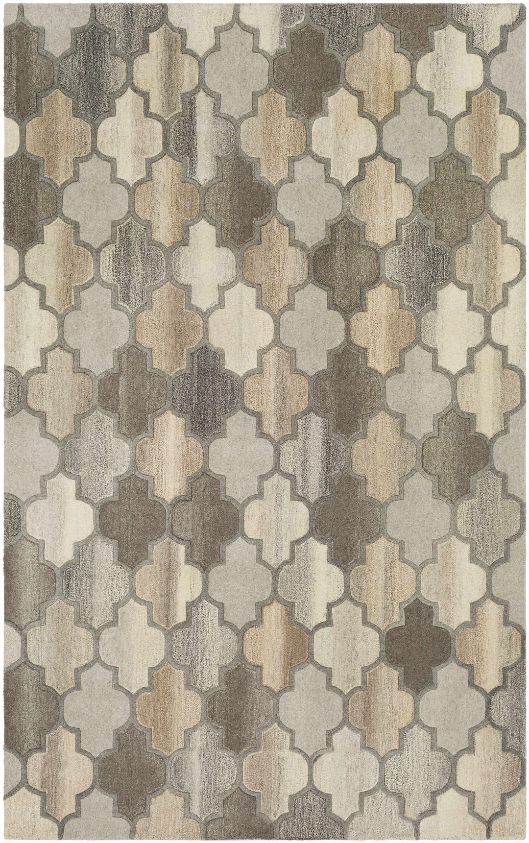 Bluffdale Modern Style Gray And Beige Hand Tufted Wool Area Rug