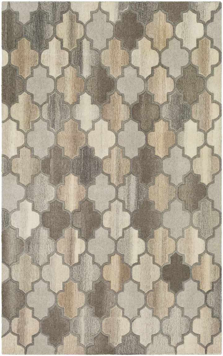 Bluffdale Modern Style Gray And Beige Hand Tufted Wool Area Rug