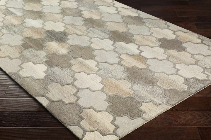 Bluffdale Modern Style Gray And Beige Hand Tufted Wool Area Rug