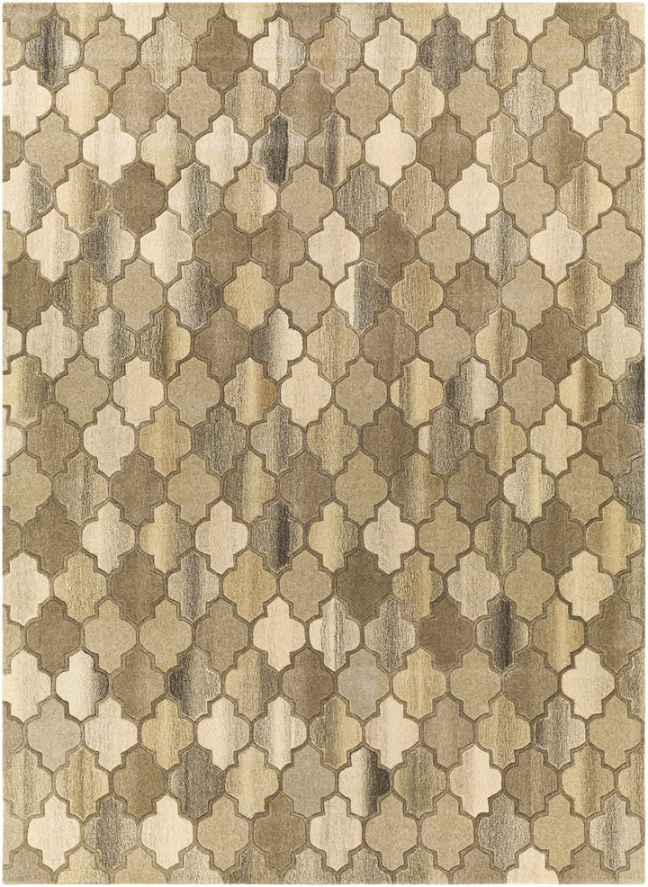 Bluffdale Modern Style Gray And Beige Hand Tufted Wool Area Rug