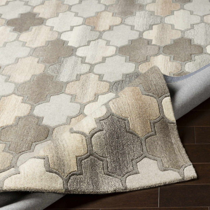 Bluffdale Modern Style Gray And Beige Hand Tufted Wool Area Rug