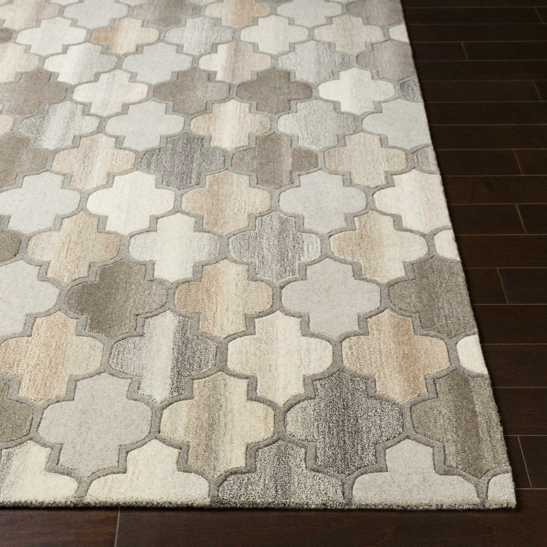 Bluffdale Modern Style Gray And Beige Hand Tufted Wool Area Rug