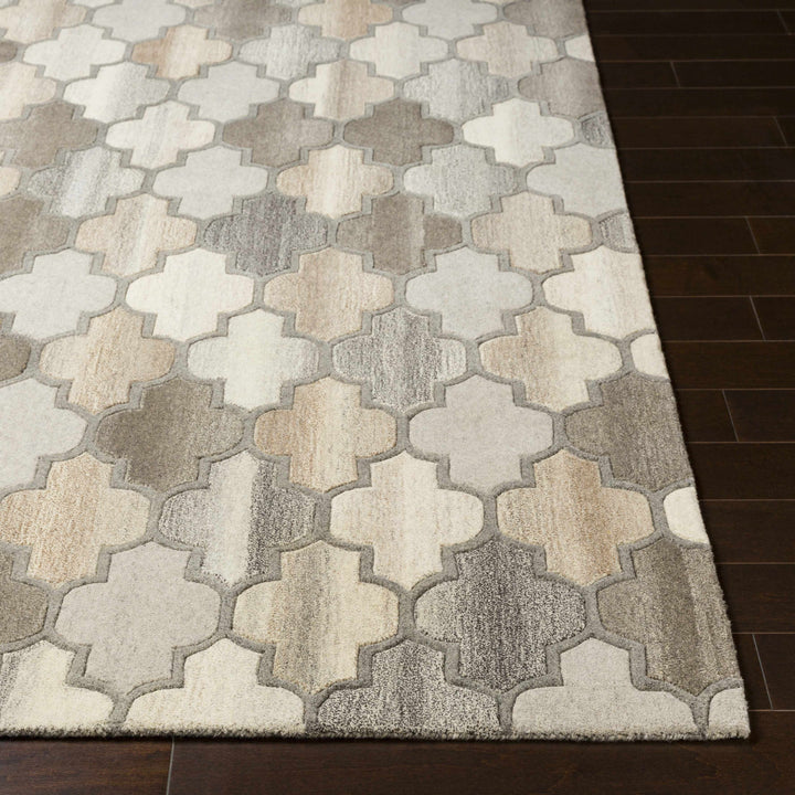 Bluffdale Modern Style Gray And Beige Hand Tufted Wool Area Rug