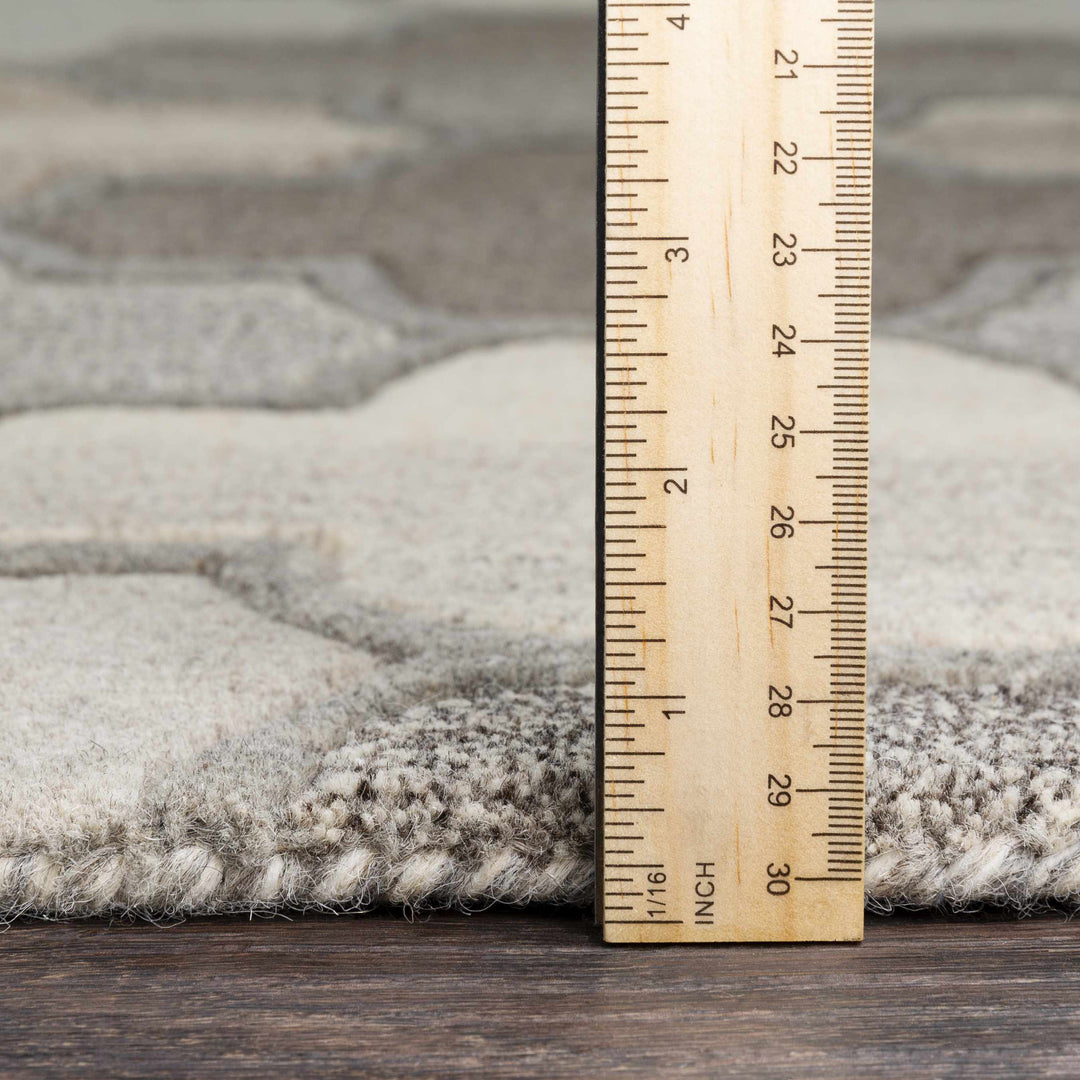 Bluffdale Modern Style Gray And Beige Hand Tufted Wool Area Rug