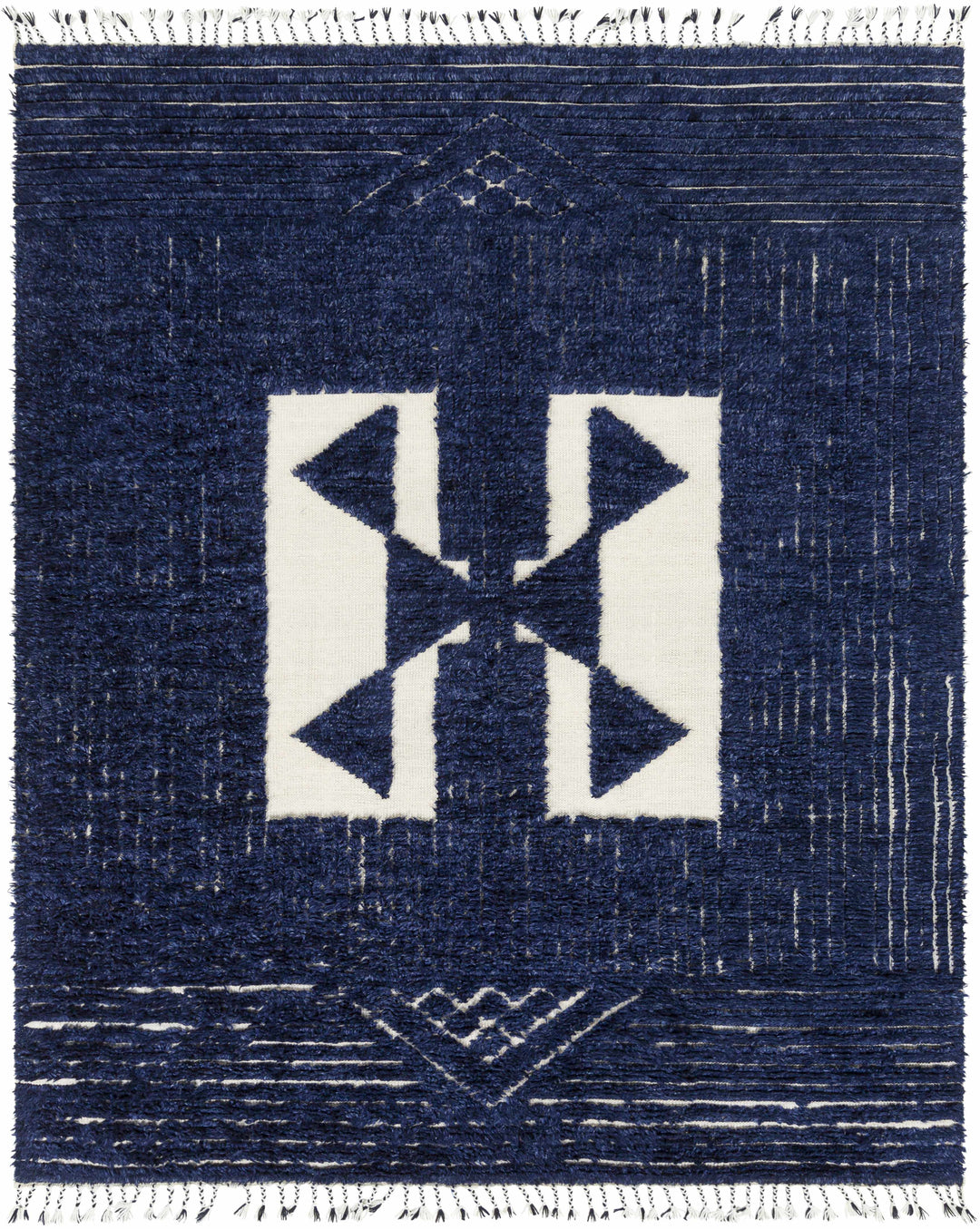 Billinge Modern Style Blue And Ivory Hand Knotted Area Rug