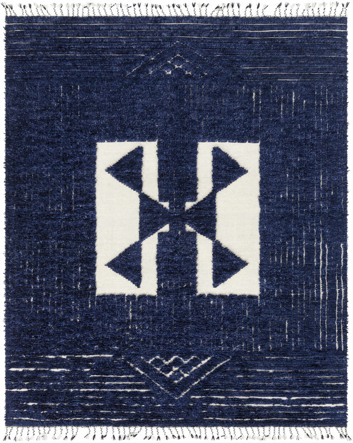 Billinge Modern Style Blue And Ivory Hand Knotted Area Rug