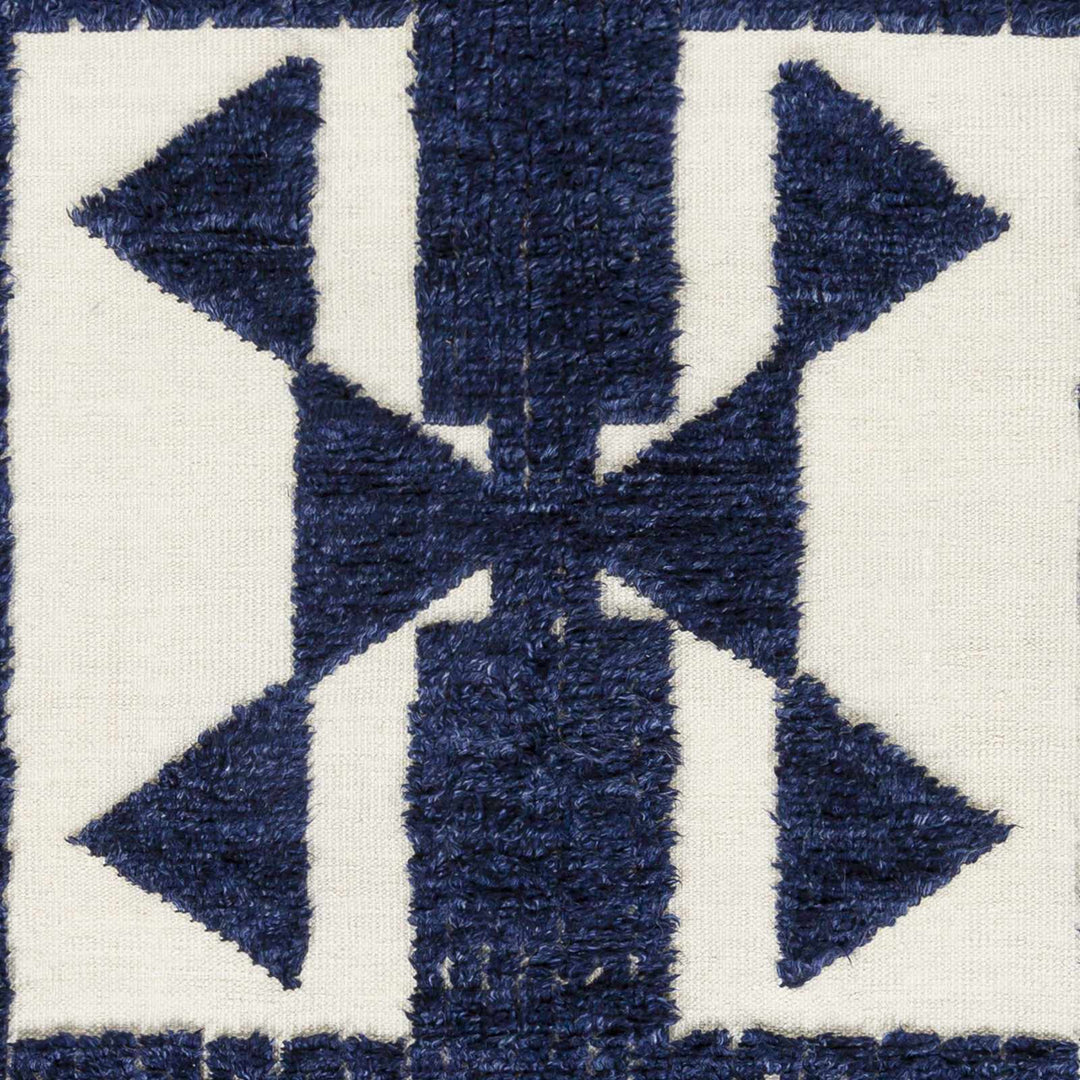 Billinge Modern Style Blue And Ivory Hand Knotted Area Rug