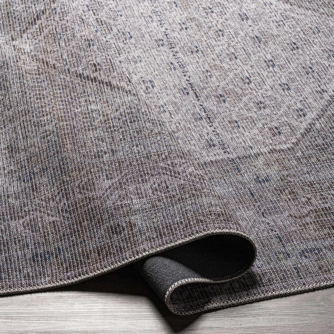 Ballinasloe Traditional Gray Washable Rug