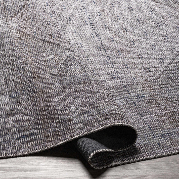 Ballinasloe Traditional Gray Washable Rug