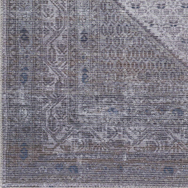 Ballinasloe Traditional Gray Washable Rug