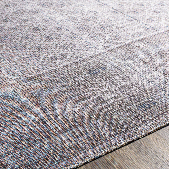 Ballinasloe Traditional Gray Washable Rug