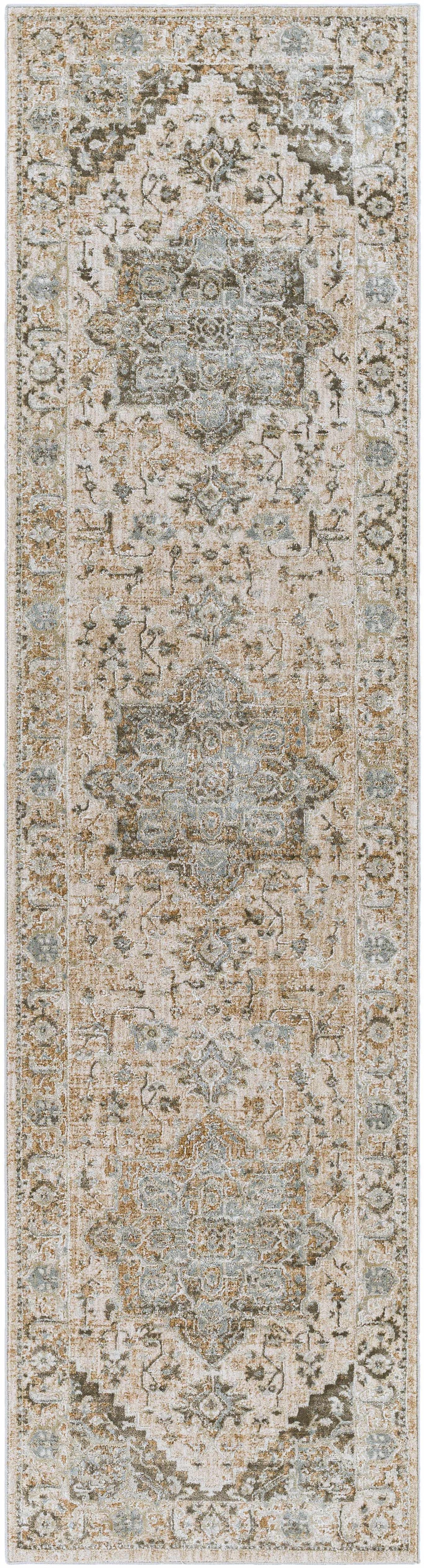 Ballisodare Traditional Medallion Design Brown And Beige Rug