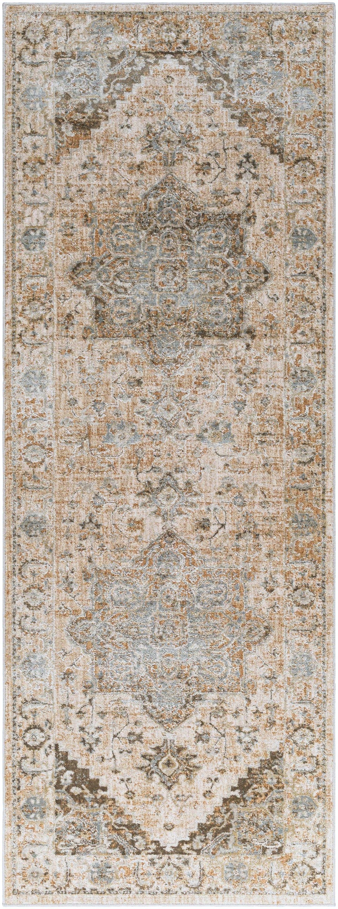 Ballisodare Traditional Medallion Design Brown And Beige Rug